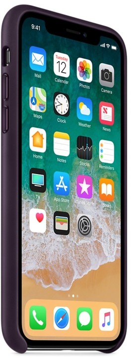 Apple kožený kryt na iPhone X, lilkově fialová_507546862
