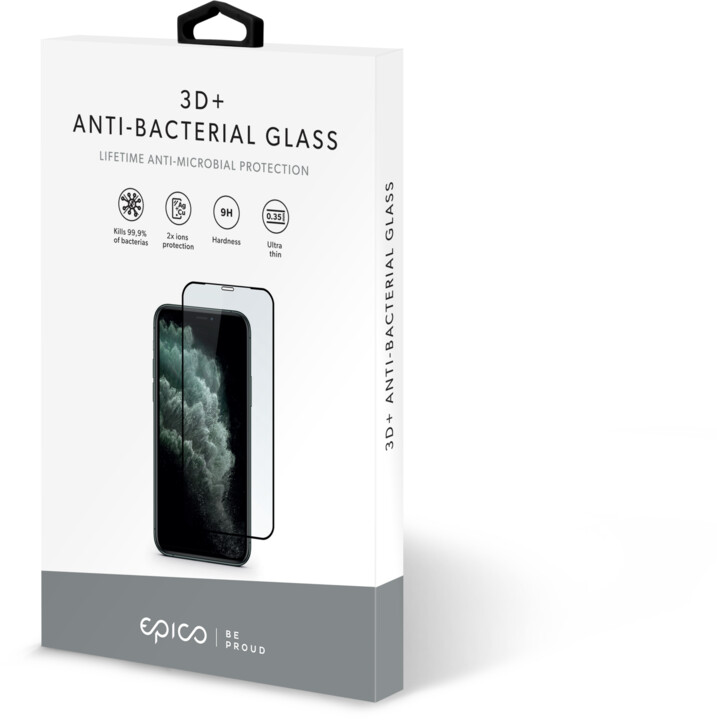 EPICO tvrzené sklo pro iPhone 6/6s/7/8/SE (2020), antibakteriální, 3D+, bílá_1413225699