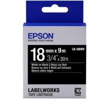 Epson LabelWorks LK-5BWV, páska pro tiskárny etiket, 18mm, 9m, bílo-černá C53S655014