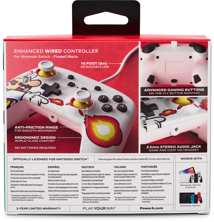 PowerA Enhanced Wired Controller, Fireball Mario (SWITCH)_44786265
