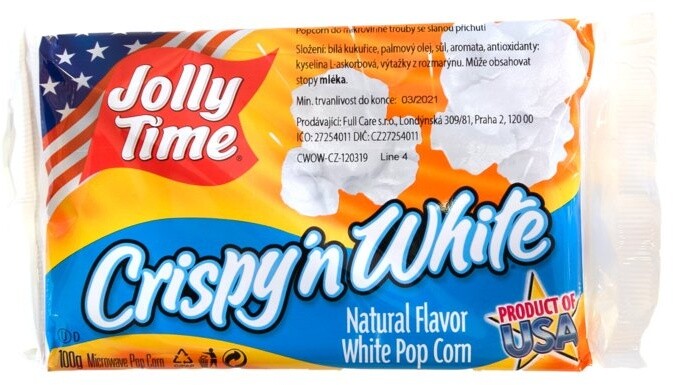 Jolly Time Crispy&#39;n White, popcorn, 100 g_1539583317