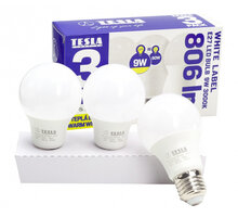 TESLA LED žárovka BULB E27, 9W, 3000K, teplá bílá, 3ks v balení_1322217176