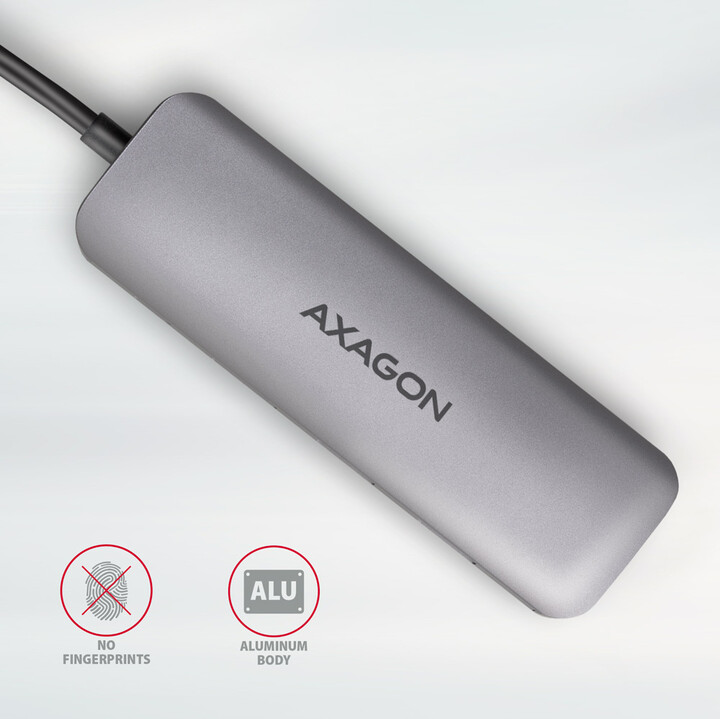AXAGON multifunkční HUB 6v1 USB 3.2 Gen 1, 3x USB-A, HDMI, SD/microSD, PD 100W, kabel USB-C 20cm_708588875