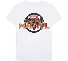 Tričko Marvel - Captain Marvel, logo, bílé (XXL)_1031372146