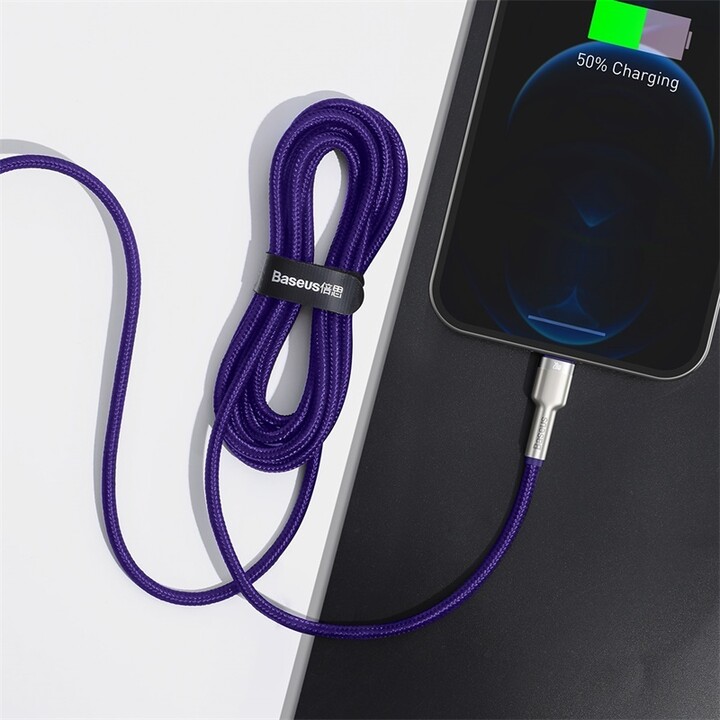BASEUS kabel Cafule USB-C - Lightning, nabíjecí, datový, PD 20W, 2m, fialová_594935950