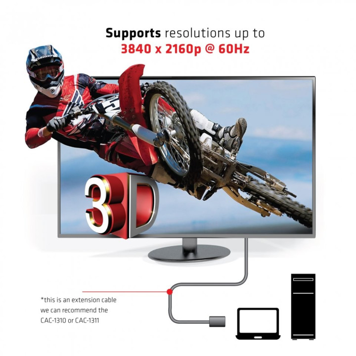 Club3D prodlužovací kabel HDMI Premium High Speed HDMI 2.0 na HDMI 2.0, 4K/60Hz, podpora UHD,3m