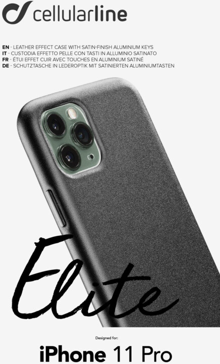 CellularLine ochranný kryt Elite pro Apple iPhone 11 Pro, PU kůže, černá_917489524