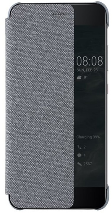 Huawei Original S-View Pouzdro pro P10, světle šedá_819336307