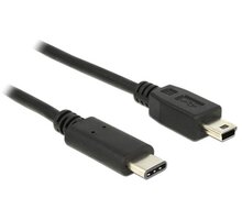 Delock propojovací kabel USB-C/M - USB 2.0 Mini B/M, 0,5m, černá 83335