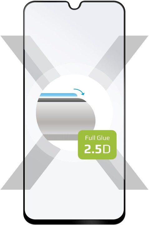 FIXED ochranné tvrzené sklo Full-Cover pro Samsung Galaxy A40, lepení přes celý displej, černá_30062759