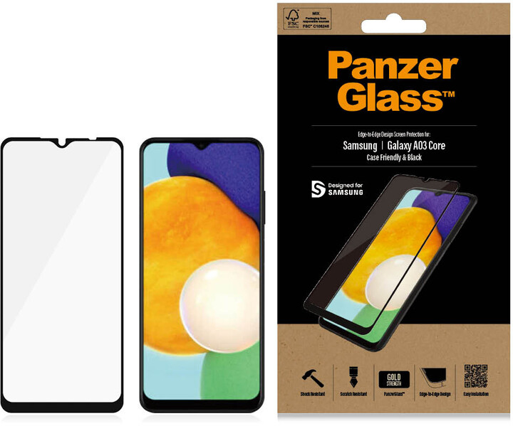 PanzerGlass ochranné sklo Edge-to-Edge pro Samsung Galaxy A03 core/A13 5G, černá_889482619