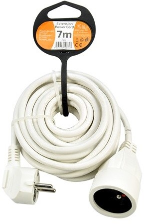 Solight prodlužovací kabel - spojka, 1 zásuvka, bílá, 7m_932673034