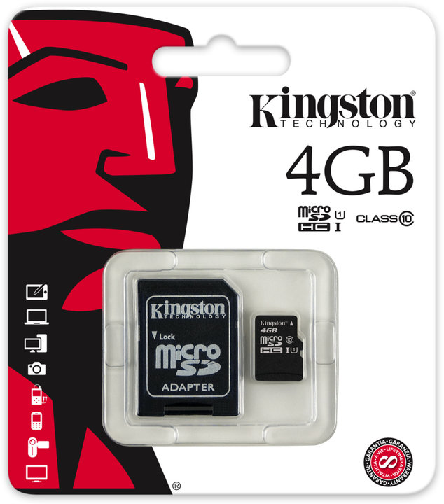 Kingston Micro SDHC 4GB Class 10 + adaptér_993828955