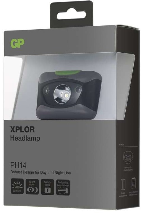 GP LED čelovka PH14 na 3x AAA, 1x LED 3W + 2x rudá_910289384