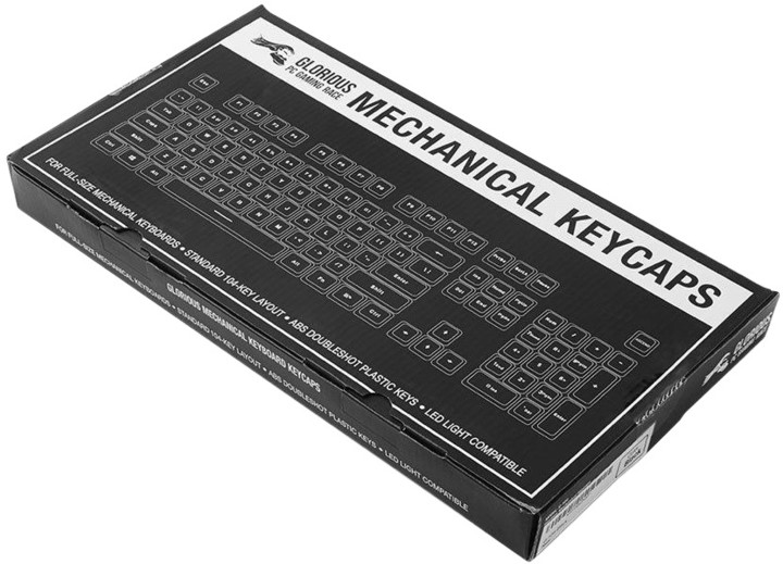 Glorious vyměnitelné klávesy Doubleshot ABS, 104 kláves, černá, US_397390497