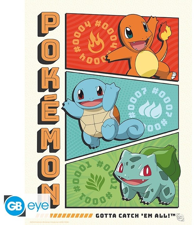 Plakát Pokémon - Starters, sada 9 ks (21x29,7)_378470777
