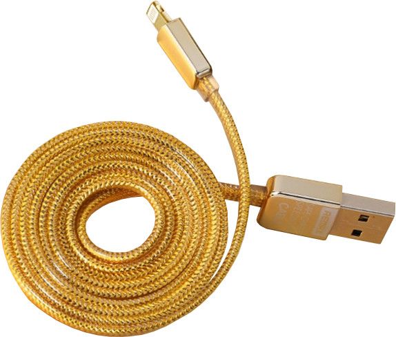 Remax datový kabel s lightning konektorem pro iPhone, gumový, zlatá_125784204
