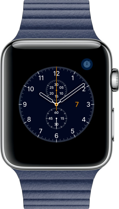 Apple Watch 2 42mm Stainless Steel Case with Midnight Blue Leather Loop - M_614187690