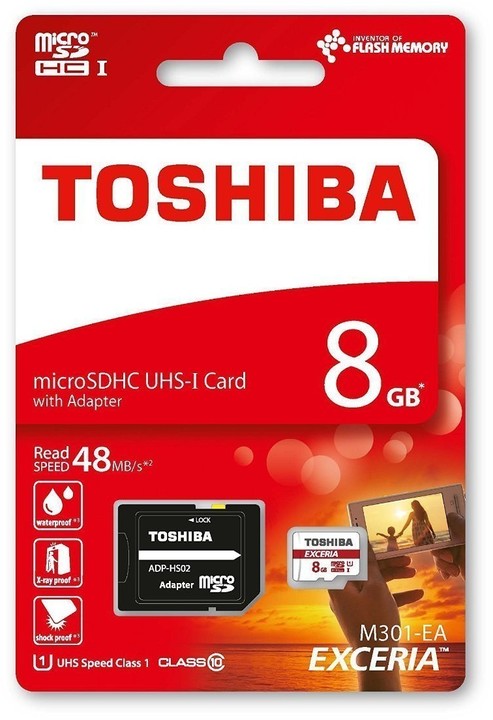 Toshiba Micro SDHC Exceria M301 8GB 48MB/s UHS-I + adaptér_1574143632