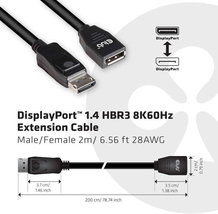 Club3D DP 1.4 extension cable 2m_713992245