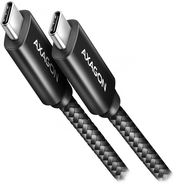 AXAGON kabel NewGEN+ USB-C - USB-C, USB4 Gen 3×2, PD 240W 5A, 8K@60Hz, ALU, opletený, 1m, černá_1353830999