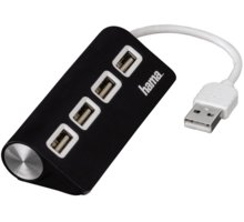 Hama USB 2.0 Hub 1:4, napájení USB, černá