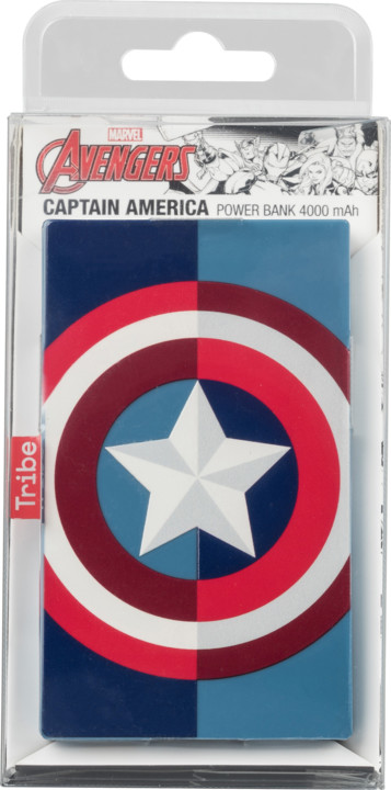 Tribe Marvel Captain America 4000mAh Power Bank - Modrá_1598645399