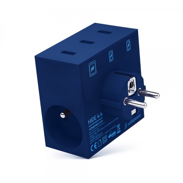 USBEPower HIDE Power Hub charger 3USB/2plugs, modrá_1822721467