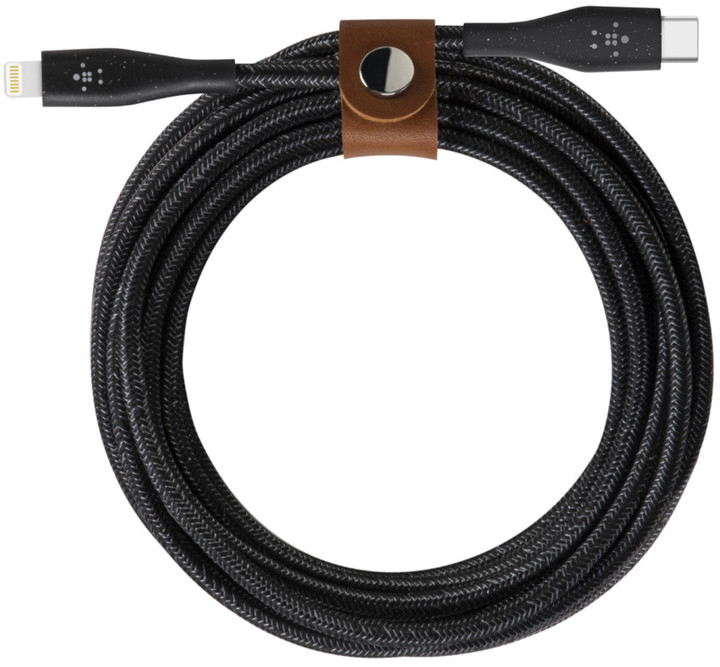 Belkin BOOST CHARGE DURATEK USB-C kabel s lightning konektorem, 1,2m, černý + řemínek_1916674759