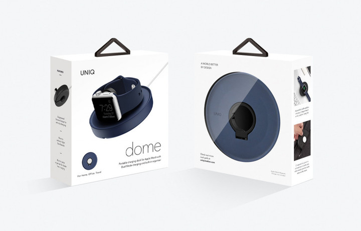UNIQ Dome nabíjecí stanice s vestavěným organizátorem pro Apple Watch, marine blue_981631588
