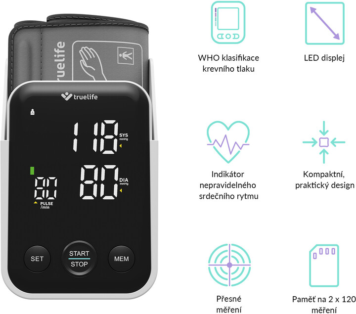 TrueLife Pulse B-Vision, tonometr/měřič krevního tlaku_1652439028