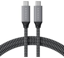 Satechi kabel USB-C - USB-C, USB4 40Gbps, opletený, 80cm, šedá_269001654