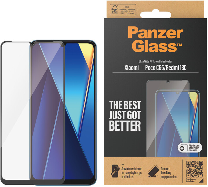 PanzerGlass ochranné sklo pro Xiaomi Redmi 13C / Poco C65, Ultra-Wide Fit_1217532870