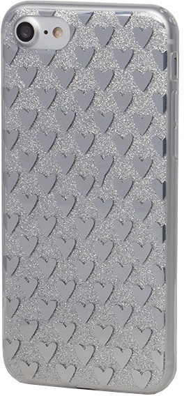 EPICO pružný plastový kryt pro iPhone 7 SILVER HEARTS_822098491