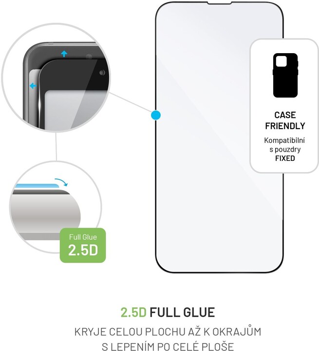 FIXED ochranné sklo Full-Cover pro Apple iPhone 14, s lepením přes celý displej, černá_1618595292