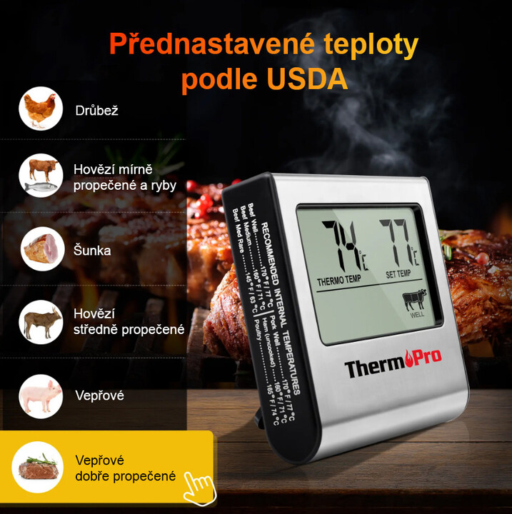 ThermoPro TP-16 Grilovací a Kuchyňský Teploměr_2019556307