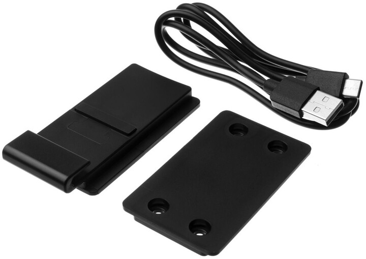 FIXED závěsný nabíjecí dok pro ovladač DualSense PlayStation 5 s hákem pro sluchátka, černo-bílý_1827607722