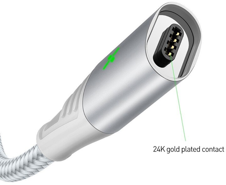 Mcdodo kabel Storm Series USB - Lightning, magnetický, M/M, stříbrná