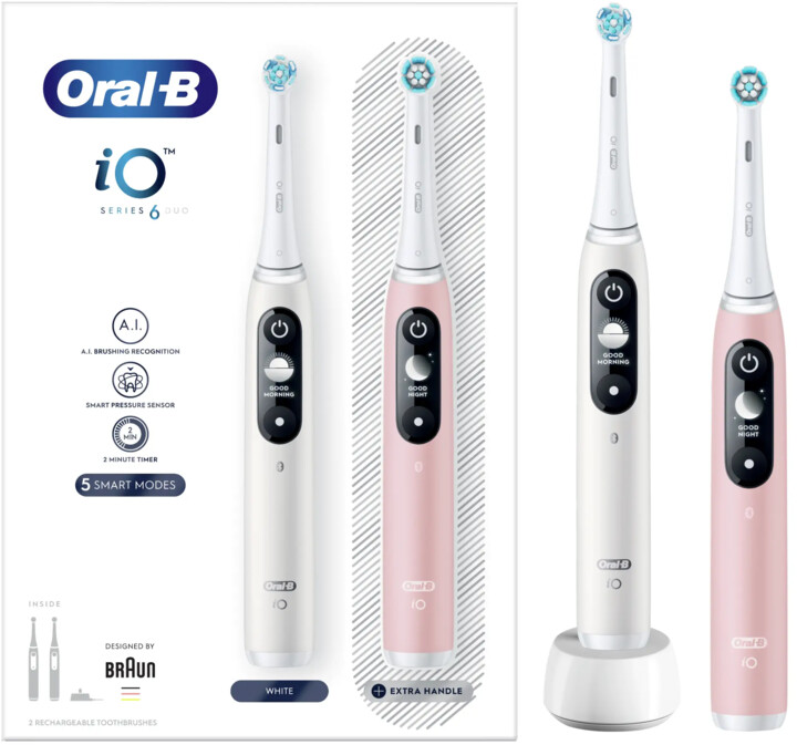 Oral-B magnetický zubní kartáček iO Series 6 Due White/Pink Sand_262902168