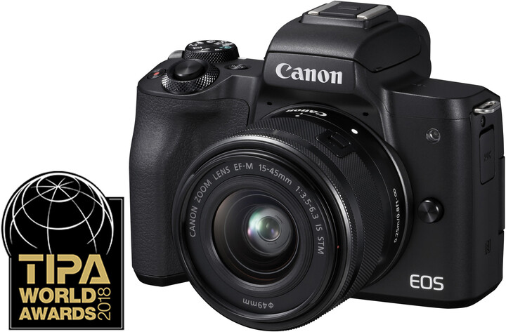 Canon EOS M50, černá + EF-M 15-45mm IS STM + SB130 + karta 16GB_99690531
