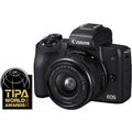 Canon EOS M50, černá + EF-M 15-45mm IS STM + SB130 + karta 16GB