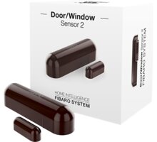 Fibaro bateriový Senzor 2 na okna a dveře, Z-Wave Plus, hnědá O2 TV HBO a Sport Pack na dva měsíce