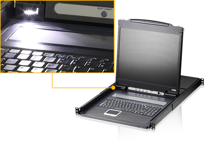 ATEN CL1308N - 8-portový KVM switch (PS/2, USB i VGA), 19&quot; LCD, UK klávesnice_1595793016