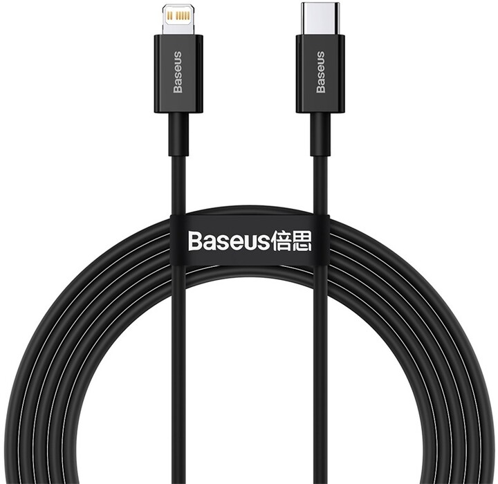 BASEUS kabel Superior Series USB-C - Lightning, rychlonabíjecí, 20W, 2m, černá_980044197