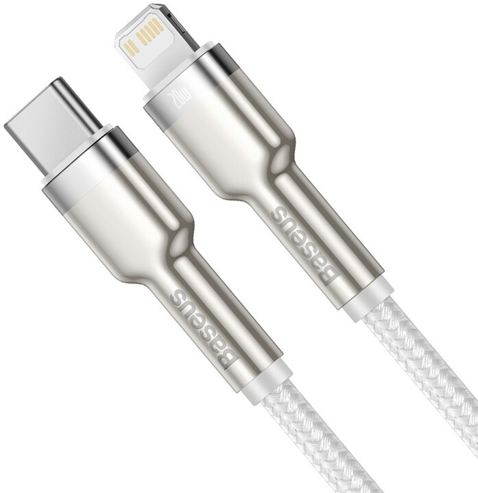 BASEUS kabel Cafule Series, USB-C - Lightning, M/M, nabíjecí, datový, 20W, 1m, bílá_1131846318