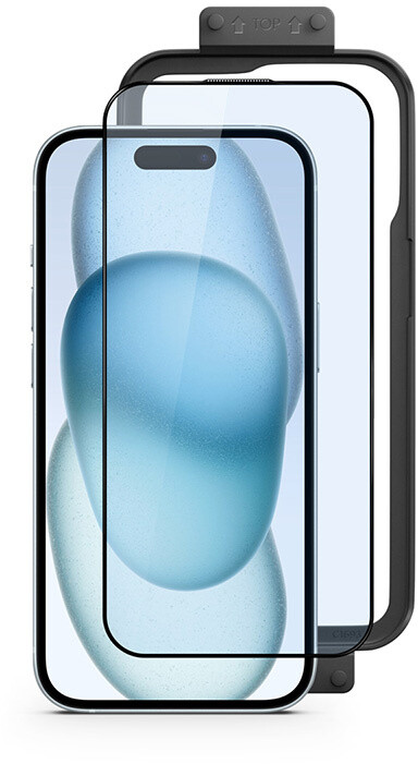 EPICO Resolve tvrzené sklo Edge to Edge pro Apple iPhone 15 Plus, s instalačním rámečkem_1095049210