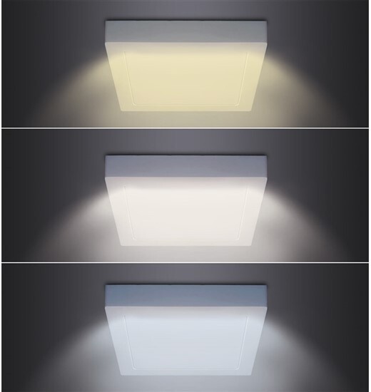 Solight LED mini panel CCT, přisazený, 12W, 900lm, 3000K, 4000K, 6000K, čtvercový_2105838351