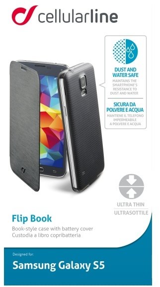 CellularLine Backbook pro Galaxy S5, černá_662546718
