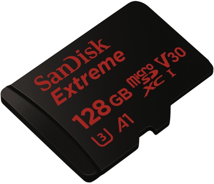 SanDisk Micro SDXC Extreme 128GB A1 UHS-I U3 (100 MB/s čtení a 90 MB/s zápis) + SD adaptér_790005400