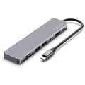 FIXED USB-C hliníkový hub 7v1, PD, 2x USB 3.0, HDMI, USB-C, čtečka SD karet, šedá_1016617679